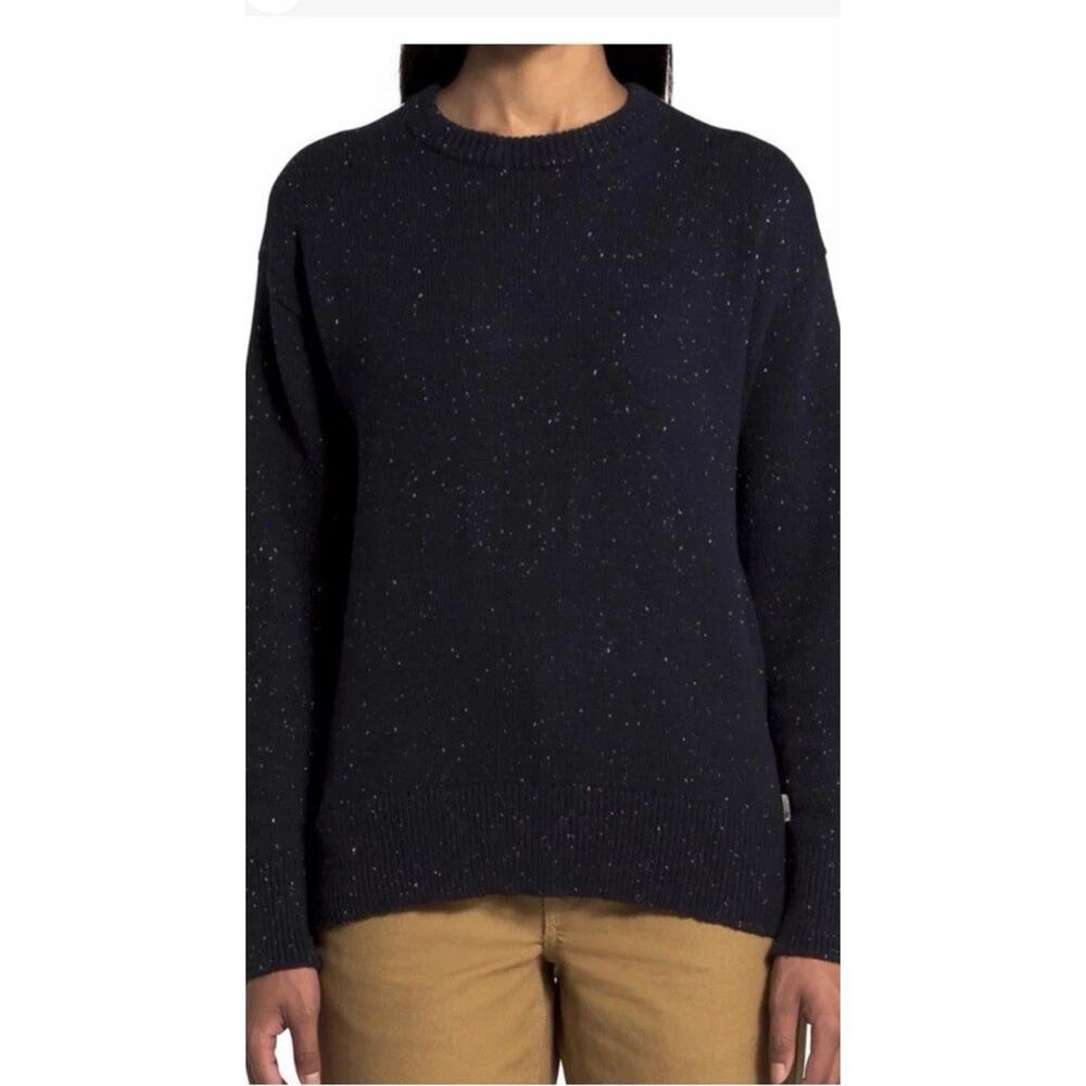 Womens The North Face Crestview Crew Sweater Size XS Aviator Blue Wool Blend